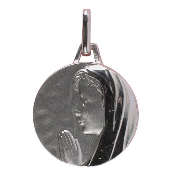 Médaille Vierge Avec Chaîne En Argent Fin - Bijou Personnalisable