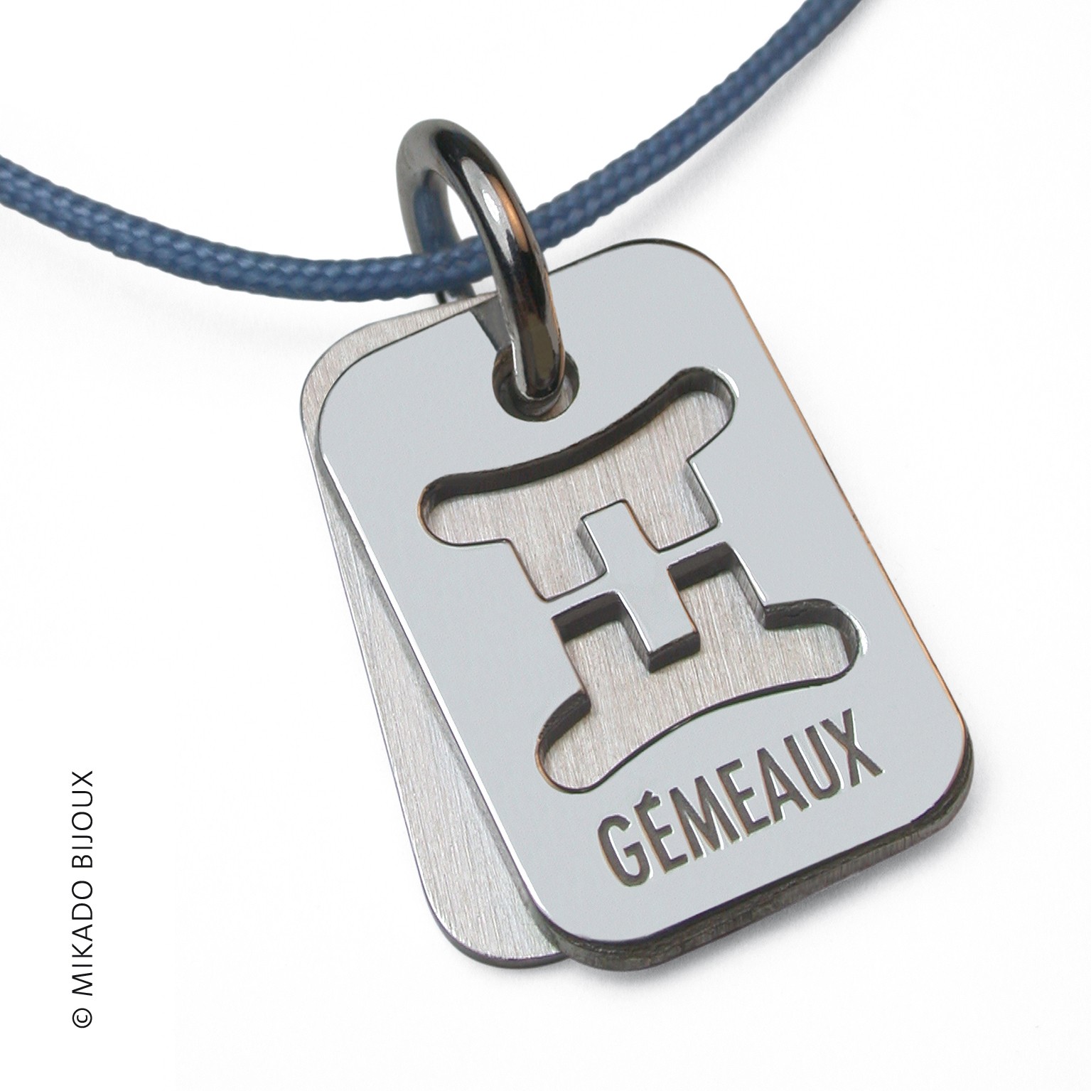 Pendentif Signe Du Zodiaque Gémeaux En Argent - Collier Astrologie Occasion