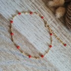 Bracelet en gold filled avec perles de corail
