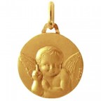 medaille ange auges loupiots en or