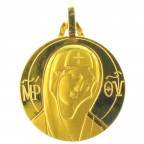Grande médaille "Vierge Icone" en or, 20 mm