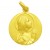 Médaille de bapteme Vierge Marie priant en or 18 carats, diamètre 14 mm