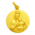 Médaille de baptême Vierge du Carmen 18 mm en or 18 carats