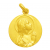 Médaille de bapteme Vierge Marie priant en or 18 carats, diamètre 18 cm