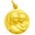 Médaille Vierge à l'enfant Notre-Dame du Bon conseil, or 18 carats, diamètre 16 mm